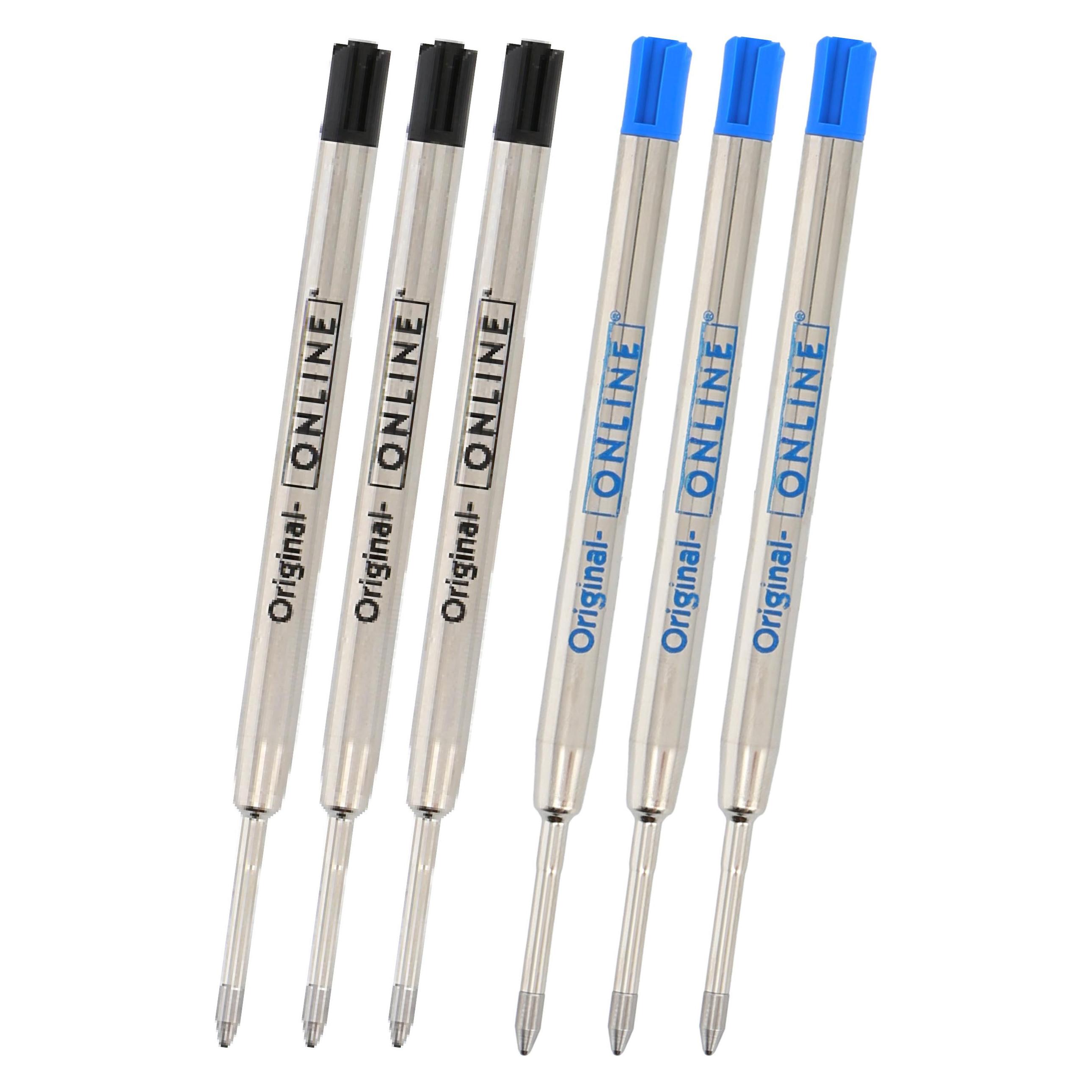 Online Kugelschreibermine 70037 6 Stück Schwarz, Blau (Blau, Schwarz, 0.60 mm, 6 Stk.) (70037)