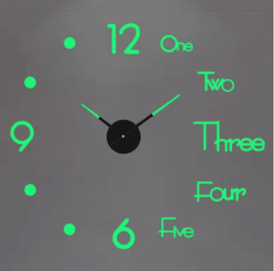 Inspire Picks Large 3D DIY Wall Clock Luminous Silent Wall Clock Stickers For Modern Living Room Decor 016 Luminous