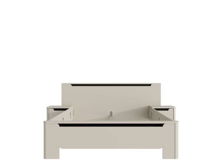 Lit 160x200 cm chevets VICTOR suspendus couleur sable
