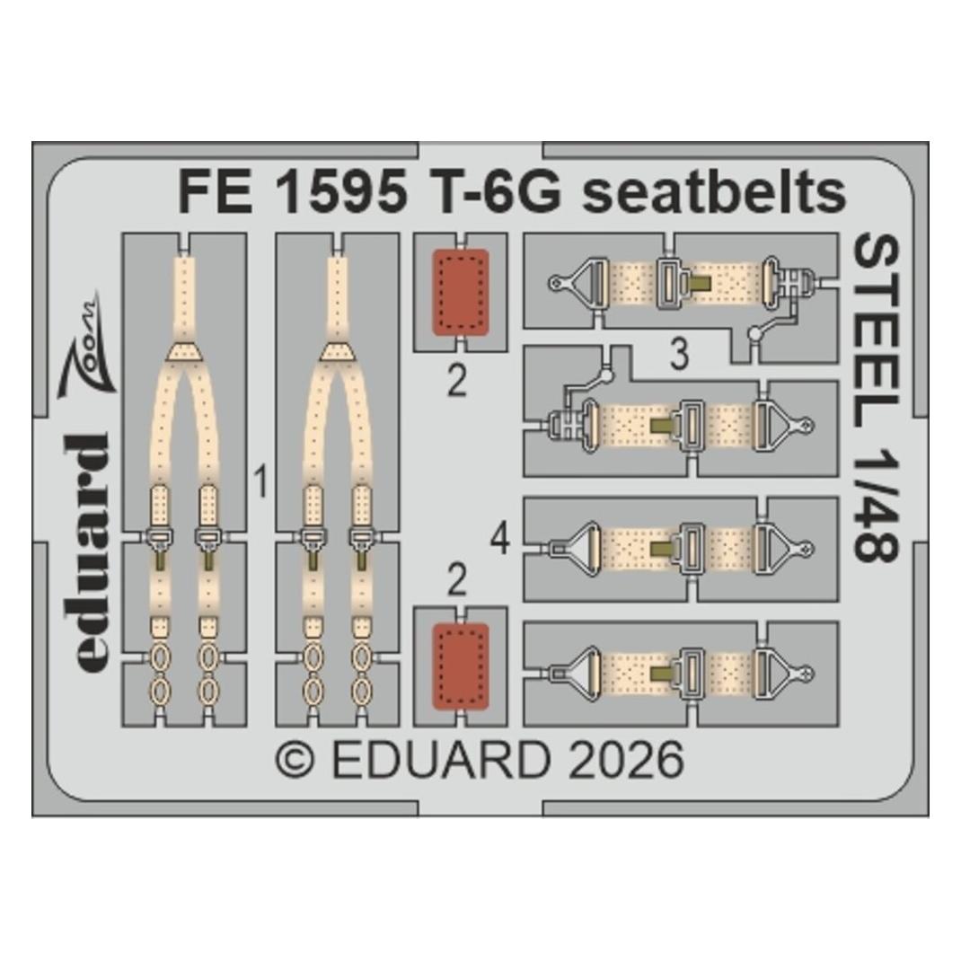 Eduard T-6G seatbelts STEEL for Italeri (FE1595)