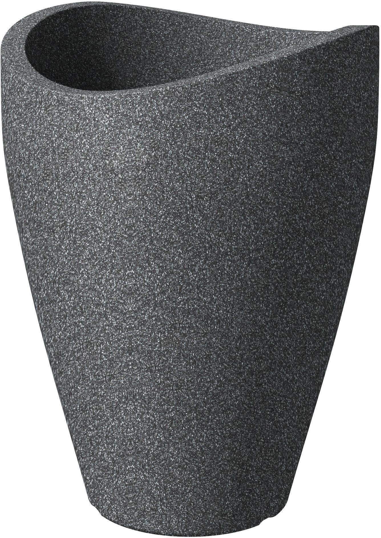 Blumentopf SCHEURICH "Wave Globe High Granit", grau (granit), B:39,5cm H:53,3cm, Kunststoff, Pflanzgefässe, Blumentopf granit B/H/T: 39,5cm x 53,3cm