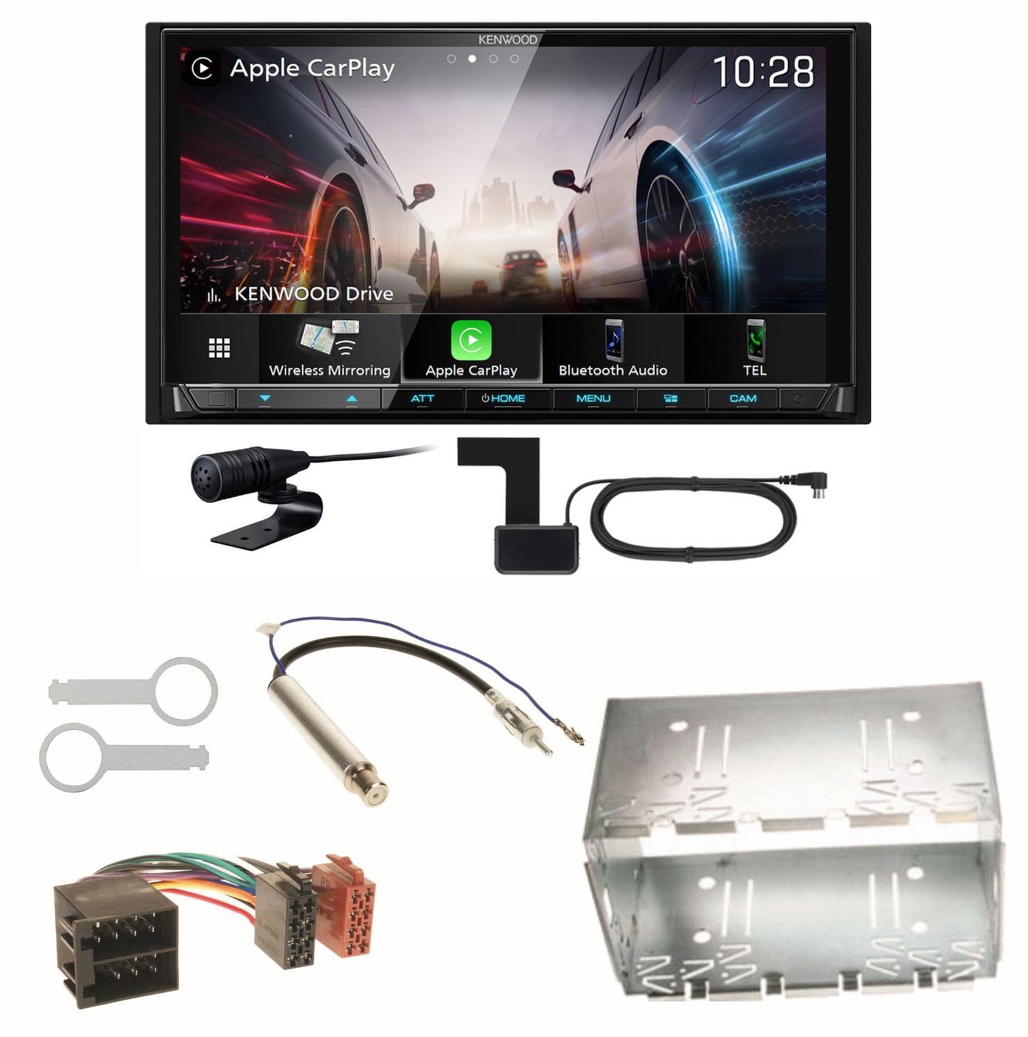 Kenwood DMX8021DABS Android Auto CarPlay Einbauset für Polo 6N2 9N Bora Ibiza 6L