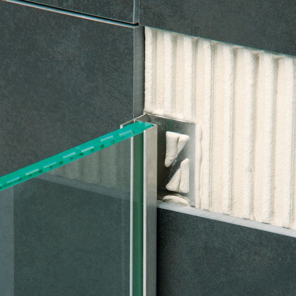 I-Drain glass wedge wall brushed stainless steel