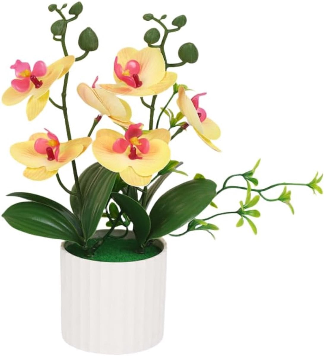 Realistische kunstmatige Phalaenopsis orchidee in pot - Oranje