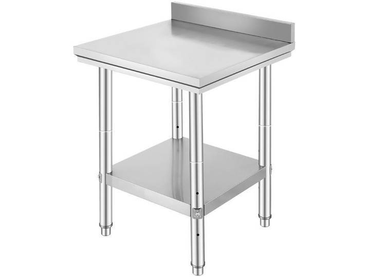Table de Travail Cuisine Acier Inoxydable-Duoku-Table de Préparation-600 x 600 x 880 mm-Hauteur Réglable-Capacité de 318 kg