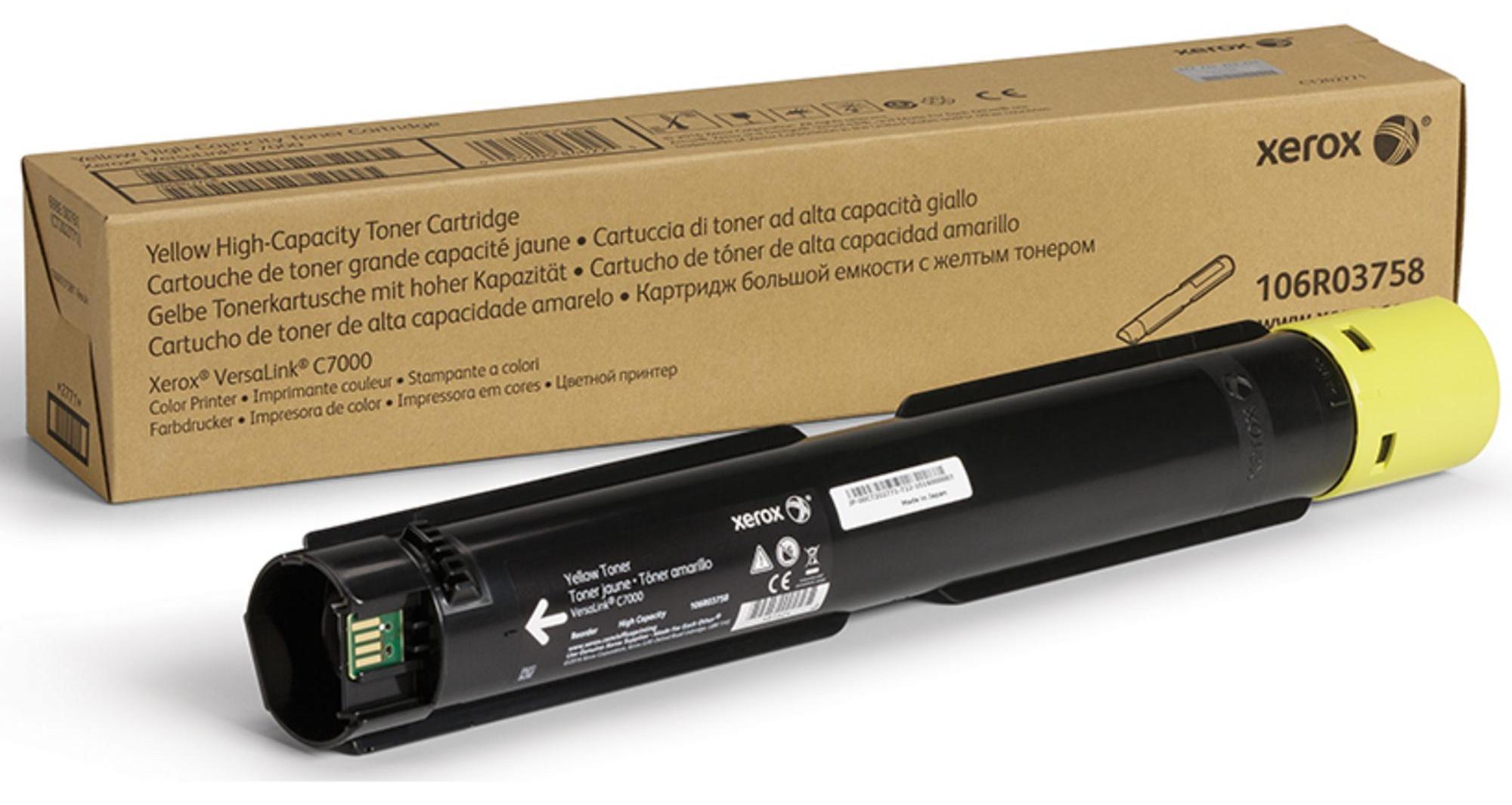Xerox VersaLink C7000 Farbdrucker Hohe Kapazität-Tonermodul Gelb (10100 Seiten) - 106R03758, 10100 Seiten, Gelb, 1 Stück(e)