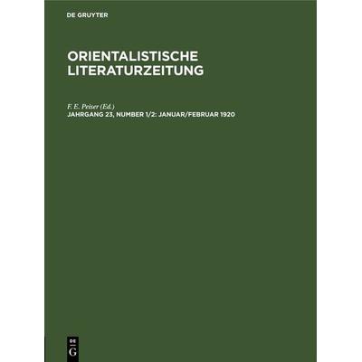 Januar/Februar 1920, Gebundene Ausgabe von , De Gruyter, 978-3-11-261539-3