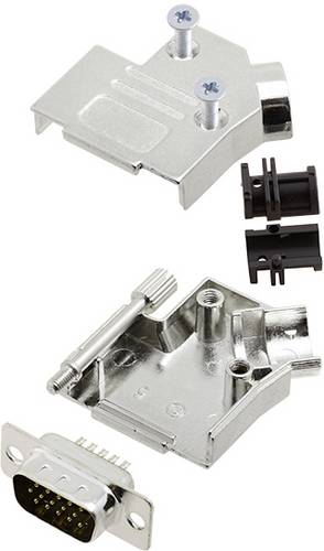 TRU COMPONENTS TCD45ZK09HDP15K 7708652 D-SUB Stiftleisten-Set 45° Polzahl: 15 Lötkelch 1St.