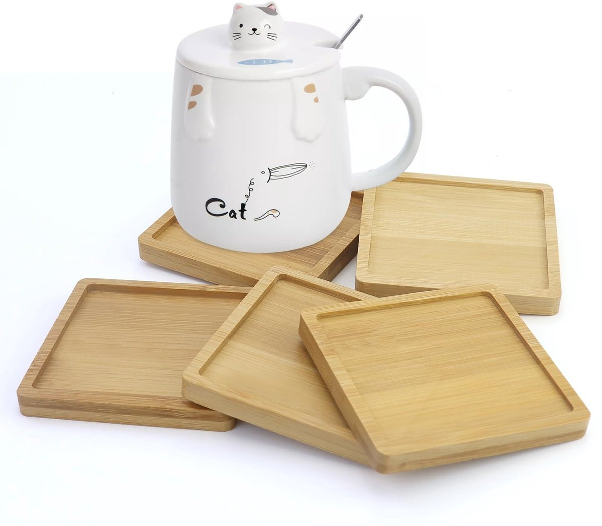Set van 5 handgemaakte bamboe dienbladen voor decoratie van Dailygoods