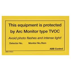 ABB 1SFA663005R1001 Hinweisschild Englisch Störlichtbogenschutz TVOC-LABEL Hinweisschild Störlichtbogenschutz Gelb 10 St.