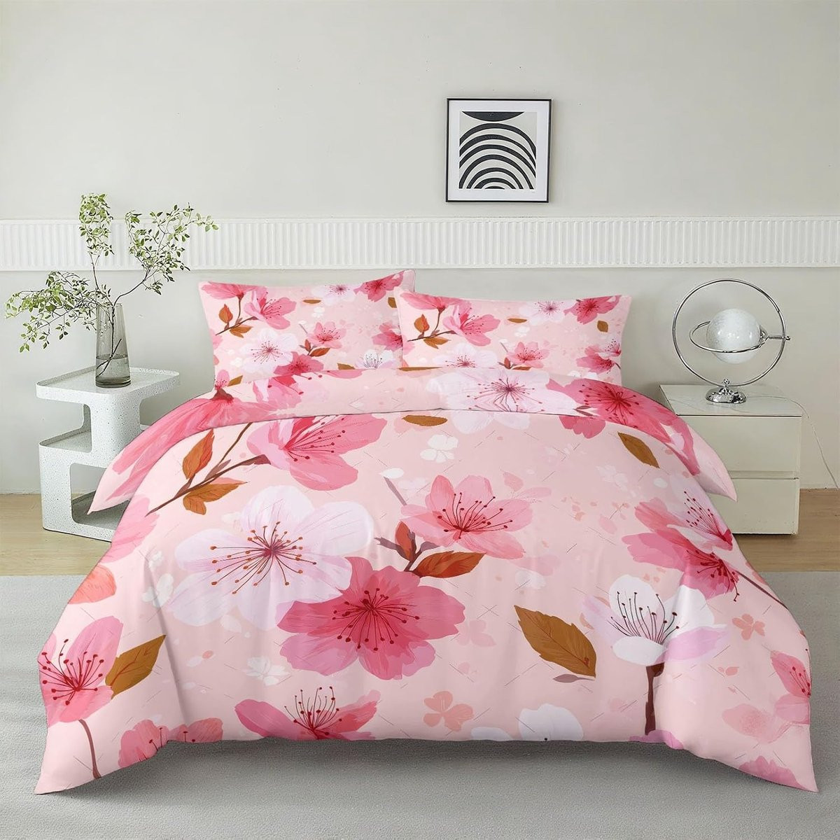 Omkeerbaar Dekbedovertrek Set Roze 200x220 cm