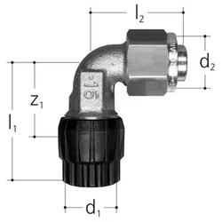Sanipex MT-Winkel mit Stecknippel MeplaFix, d16