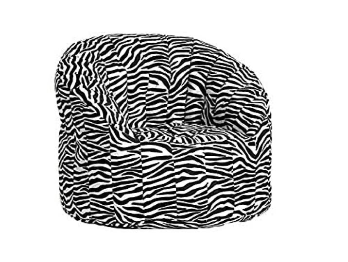 Dmora Runder gepolsterter Sessel, Zebra -Effekt, Maße 80 x 80 x 80 cm
