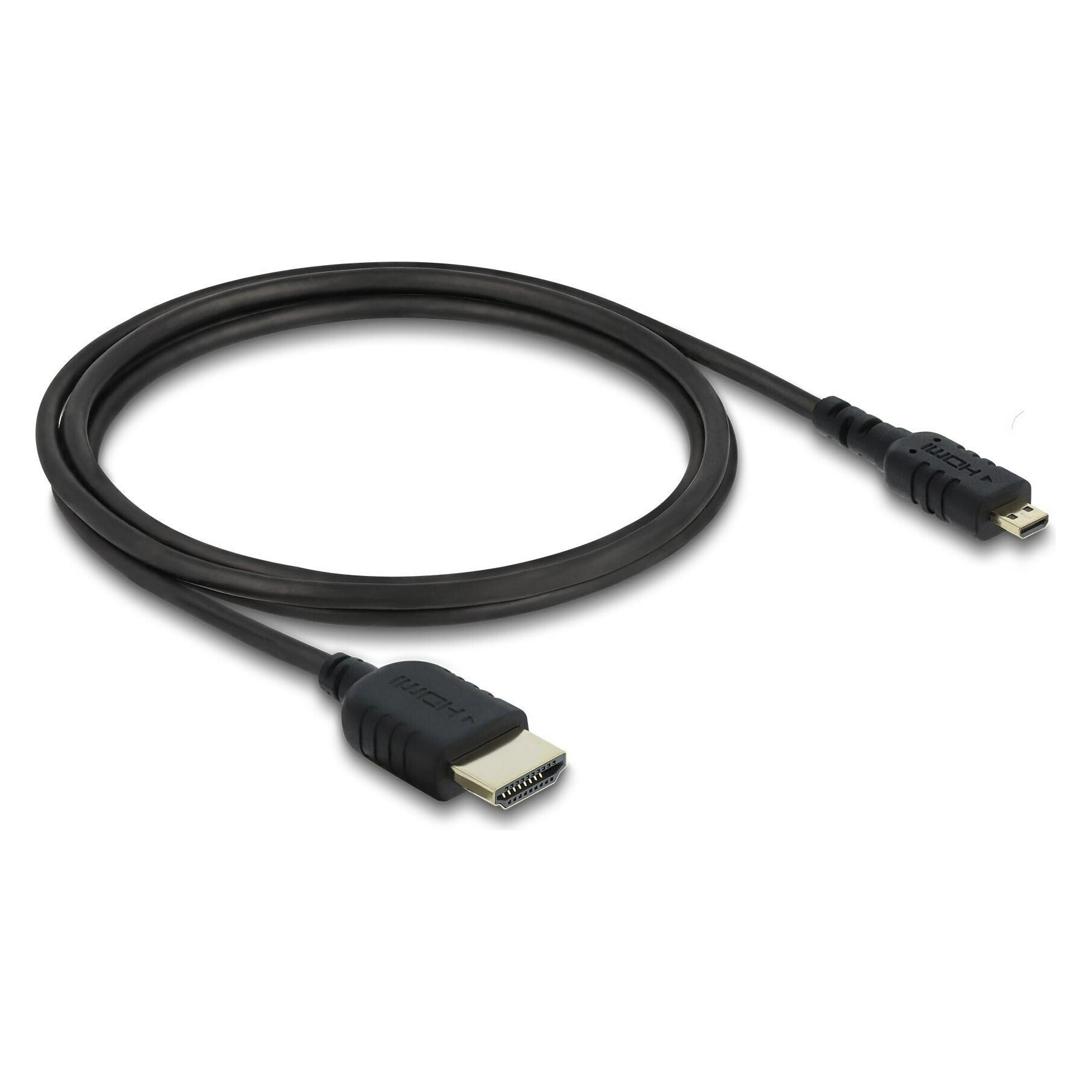Delock Koaxiales High Speed HDMI Kabel HDMI Stecker zu Micro HDMI Stecker 8K 60 (1 m) (417866)
