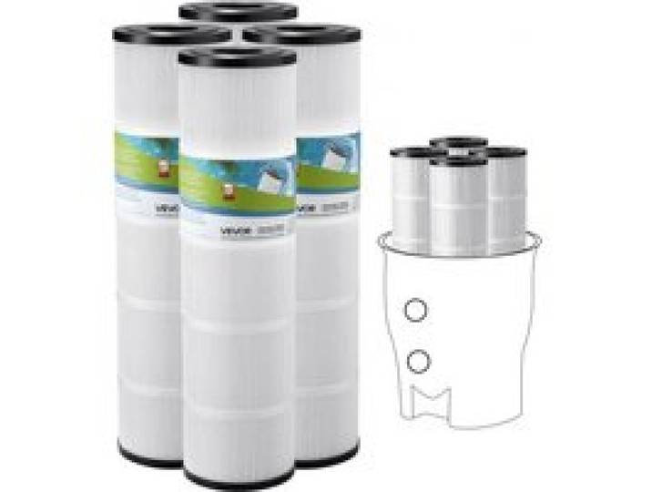 VEVOR Pool Filterkartusche, 4er-Pack, Ersatzfilter 9,8 m², Wasserfilter, Poolfilter kompatibel mit Pentair CCP420, Pleatco PCC80-PAK4l, sicher für Kinder und Haustiere, leicht zu reinigen