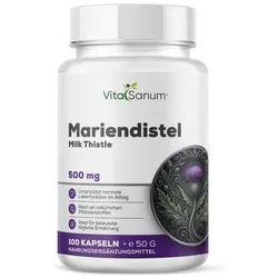 VitaSanum® – Mariendistel (Silybum marianum (L.) Gaertn.) – 500 mg – 1 Kapsel Tagesportion
