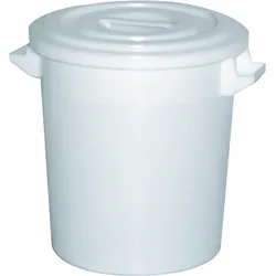 BRB Kunststofftonne 50 Liter mit Deckel, weiß