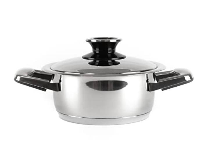 Töpfe Pfannen Bräter Collection, alle Herdarten + Induktion, hochwertiger 18/10 Edelstahl, Deckel mit Thermoknopf, Sandwichboden