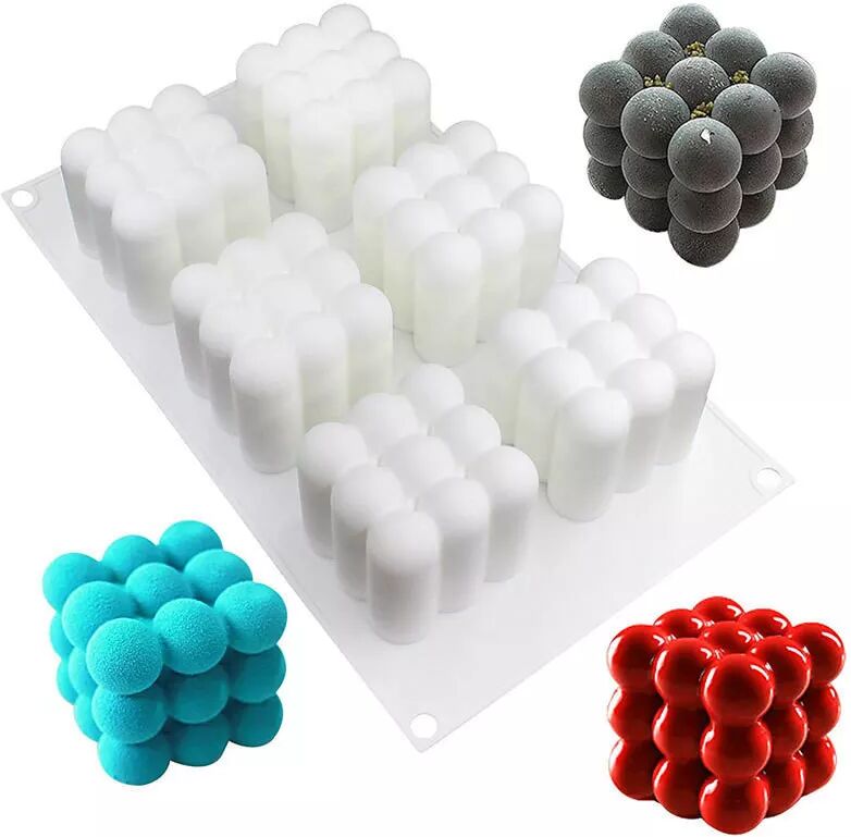 INF Moule en silicone / moule léger bulles 6 cubes