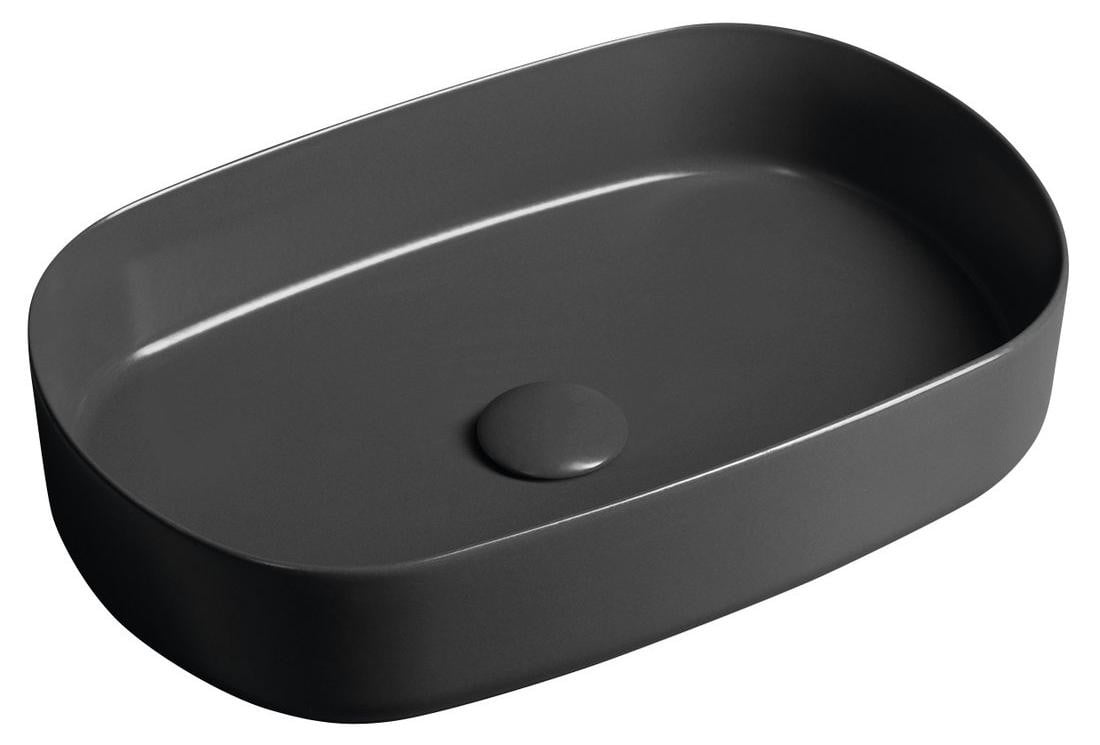 Isvea INFINITY OVAL wastafel, ovaal model, antraciet, 55 x 36 cm