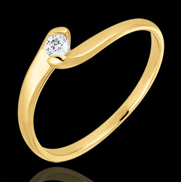 Edenly SolitÃ¤rring Kostbarer Kokon - Ewige Leidenschaft - Gelbgold - Diamant 0