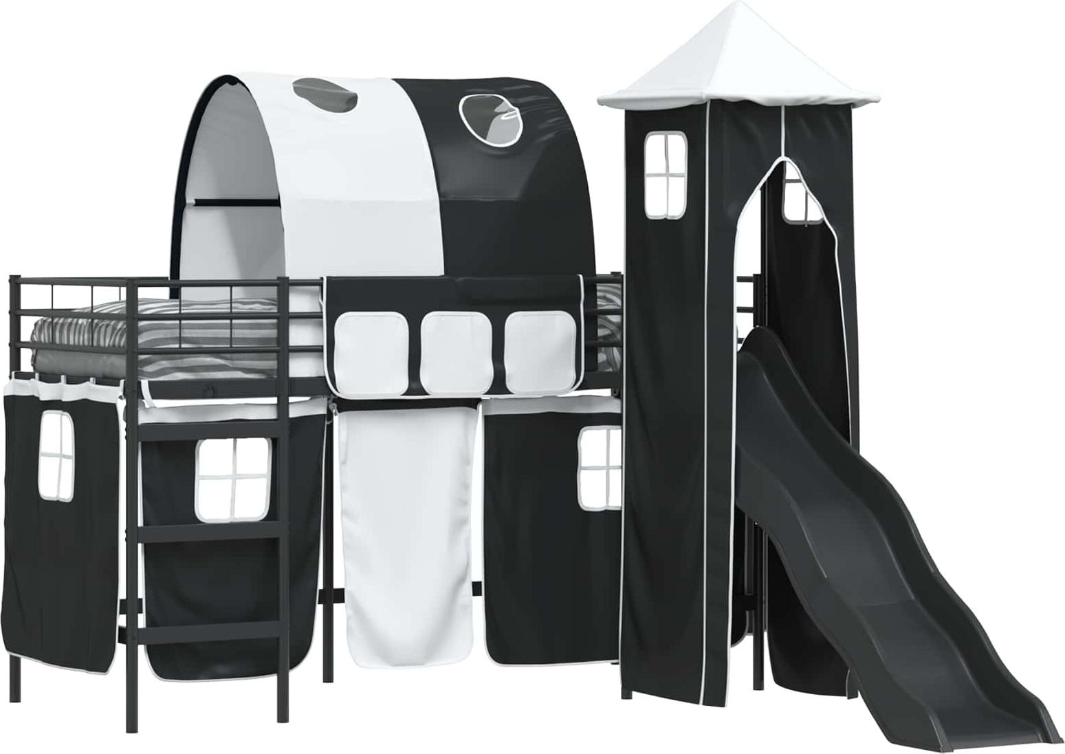 Kinder Etagenbett Gestell Schwarz 90 x 190 cm Metall