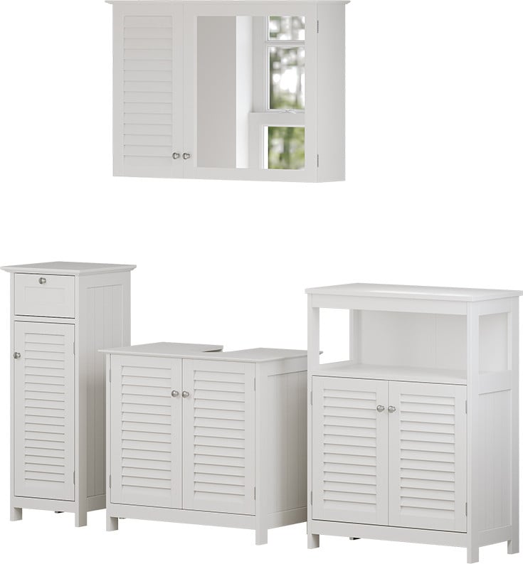 Vicco Riad Badkamermeubelset Wit, 4-delig
