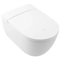 Villeroy & Boch ViClean-I100 Dusch-WC spülrandlos mit WC-Sitz, DirectFlush, 385x400x595mm, V0E100R1, Farbe: Weiß CeramicPlus
