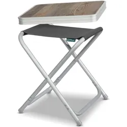 Homecall Leichter Campinghocker mit MDF Tisch, Aluminium Beistelltisch für Picknick und Balkon