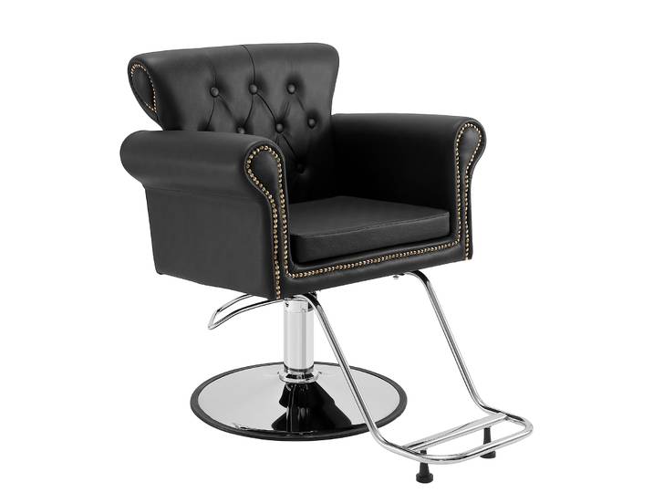 VEVOR Fauteuil de coiffure capacité de poids 150 kg Fauteuil de coiffure en épongePolyuréthaneplateau en bois Fer Fauteuil de service réglable en hauteur Fauteuil de barbier pivotant à 360° Fauteuil de barbier Mobilier de coiffure 98 x 77 x 90\,5 cm