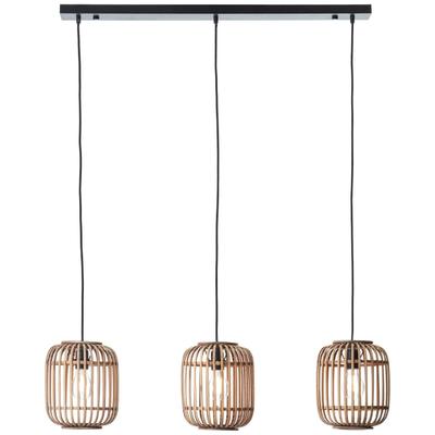 BRILLIANT Pendelleuchte "Woodrow", braun (hellbraun), 3, H: 125cm, 1 Stk., Leuchten, Bambus Lampe, 130 x 105 cm, E27, kürzbar, Pendelleuchte