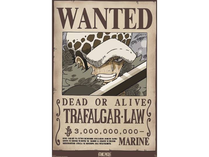 Poster One Piece - Wanted Law Wano 61x91\,5cm