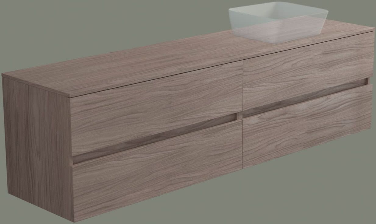 progettobagno Evo 54 Walnuss Vision Waschtischkonsole 200 cm, Ausführung  rechts