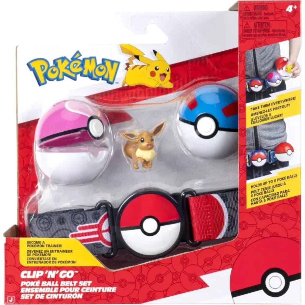 Nintendo Pokémon Clip 'N' Go Pokéball-riemset met Evoli, Superball en Sympaball