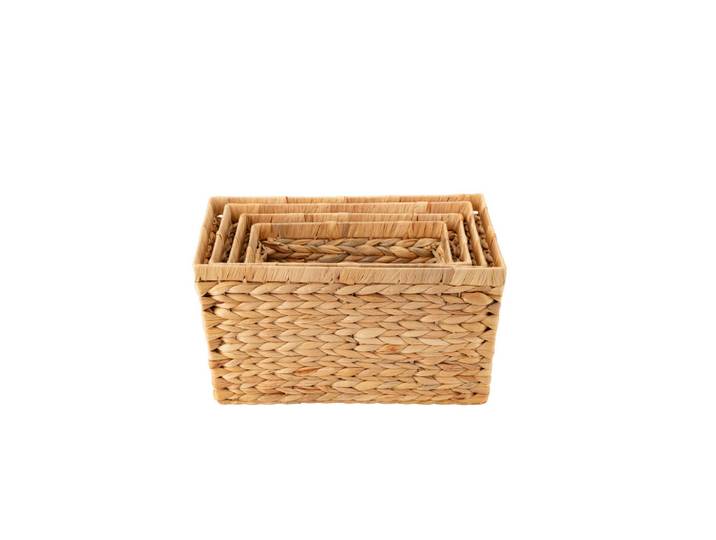 Echtwerk Aufbewahrungsboxen-Set, Naturfarben, Holz, Wasserhyazinthe, 32x22x43 cm, Ordnen & Aufbewahren, Dekoboxen & Aufbewahrungsboxen, Holzkisten