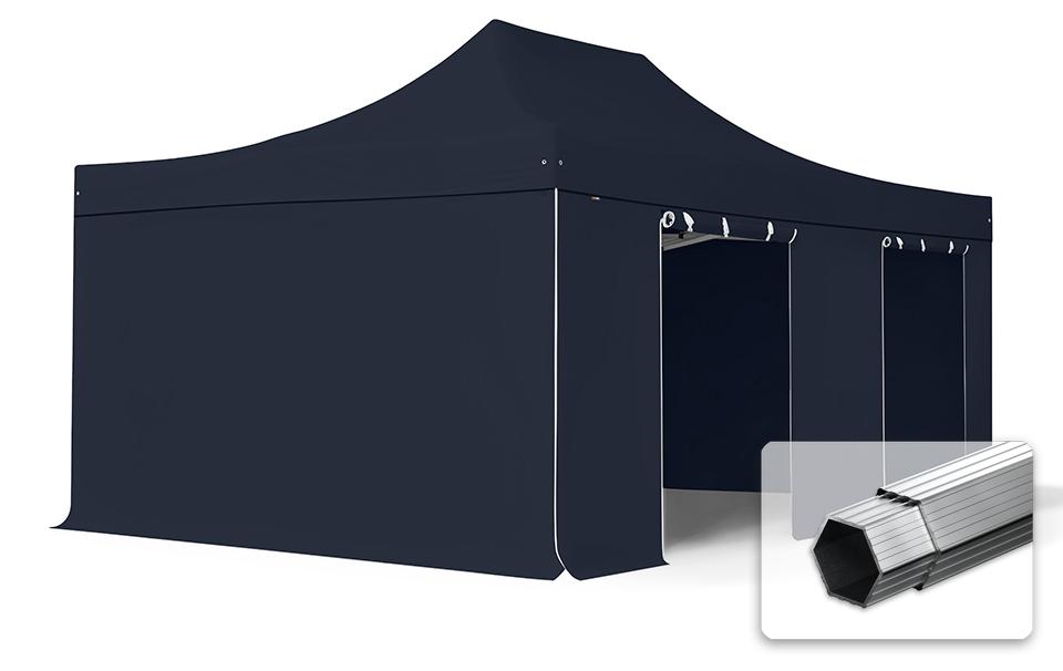TOOLPORT 4x6m Aluminium PROFESSIONAL Faltpavillon, inkl. 4 Seitenteile, schwarz