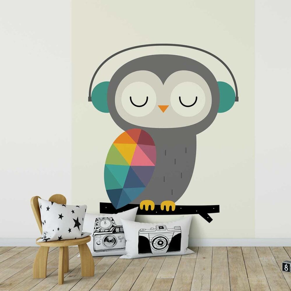 Hexoa Papel pintado búho discotequero 208x270cm