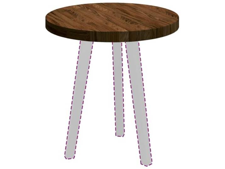 KTHLBRH Runde Tischplatte aus massiver Eiche, Dunkelbraun, 50 cm Wendbar, pflegeleicht, geeignet für Küche und Wohnzimmer