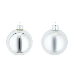 Weihnachtskugel  6er Set   , silber , Glas,Aluminium Ø: 8