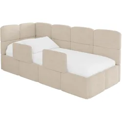 EINZELLBETT Jugendbett mit Bettkasten, Rechts - KIVY 100x200 Beige