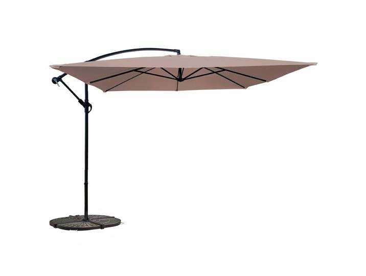 Oviala - Parasol déporté 3x3 m carré et 4 dalles lestées