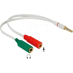 DELOCK 65447 - Adapterkabel Klinke Headset  (iPhone Belegung)