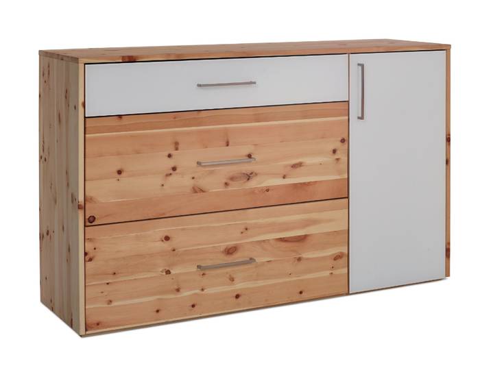 Kommode aus massiver Zirbe in Glas-Holz-Kombination – Montierte Lieferung – 3%-Vorkasse-Rabatt