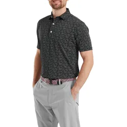 FootJoy Polo Wingtip Floral Lisle, schwarz/weiss