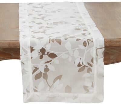 Saro Lifestyle Burnouth Voile Vine Design Table Runner