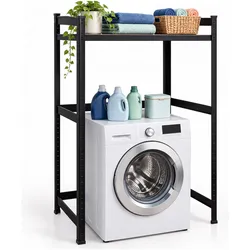 Relaxdays Waschmaschinenregal, Waschmaschinenschrank, Schwarz