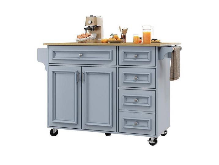 LuxusKollektion Kücheninsel Kücheninsel Servierwagen Buffetschrank Speisewagen Esstisch Blau