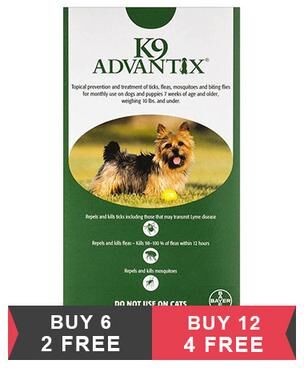 K9 Advantix Small Dogs/Pups 1-10 Lbs (Green) 4 Doses