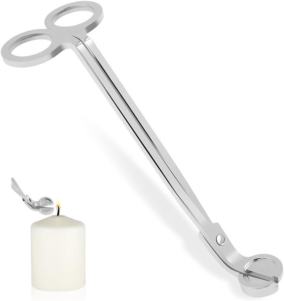 Zilveren Kaarsenschaar Wick Trimmer van Roestvrij Staal - 18 cm