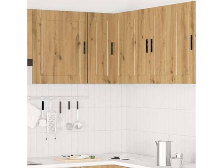 Hafen Eck-Küchenschrank aus Spanplatte 57 x 57 x 60 cm Wandmontage, Kapazität 70 kg, praktische Türen, einfache Wartung